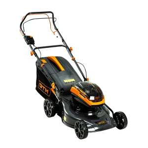 Газонокосарка акумуляторна GTM BLM48-SP, 2*18В, ширина 48см, висота трави 30-80мм, травозбірник 70л, самохідна, КАРКАС (без АКБ і ЗП)