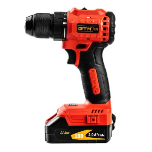 Шурупокрут-дриль акум. безщітковий GTM DS18/50BL 18V/50Нм + акумулятори 2Ah (2шт) + зарядка