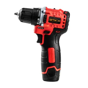 Акумуляторний безщітковий шурупокрут GTM DS12/38BL 12V/38Нм + 2 акуми та зарядне, у кейсі 