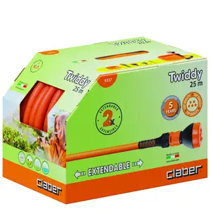 Шланг поливальний пружинний 1/2" 25м CLABER TWIDDY з розпилювачем \Made in Italy\