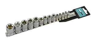 Набір головок 1/4", 3/8", 1/2" Е4-Е24 14од на планці