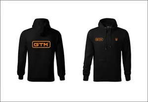 Кофта худі на флісі р.XXL, чорна з логотипом GTM