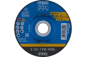 Круг зачисний 125*7,2*22 PSF STEEL сталь, чавун