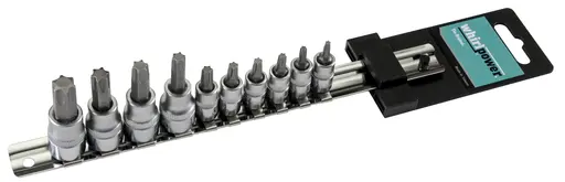 Фото №2 - Набір головок зі вставкою Torx 1/4" і 3/8" 10од. на планці