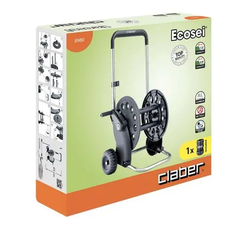 Фото №2 - Візок-котушка для поливального шлангу CLABER Ecosei 1/2-60м, 3/4-30м