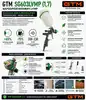 Фото №2 - Фарборозпилювач GTM SG603 LVMP сопло 1,7мм, бачок 600мл, тиск 2-2.4bar , розхід 280л\хв
